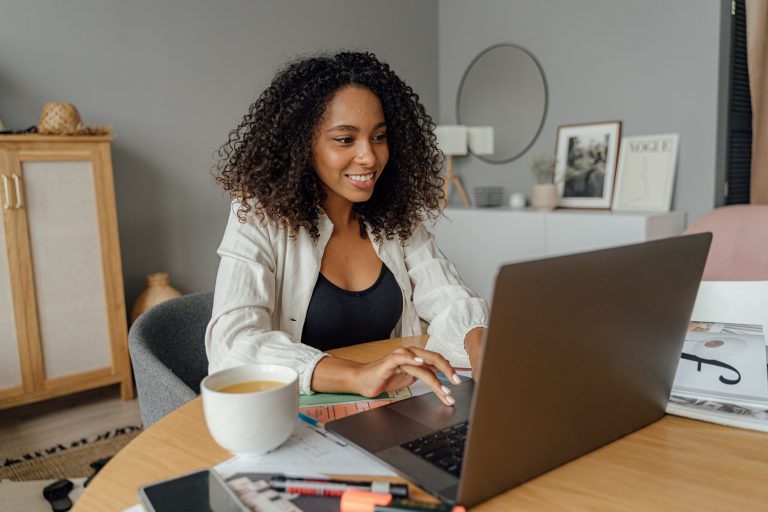 woman working from home