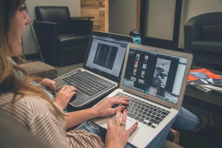 woman making marketing video