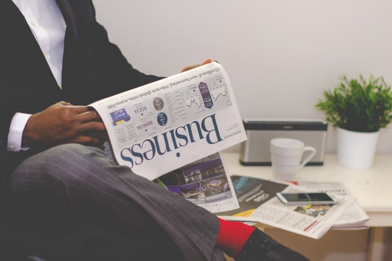 reading newspaper