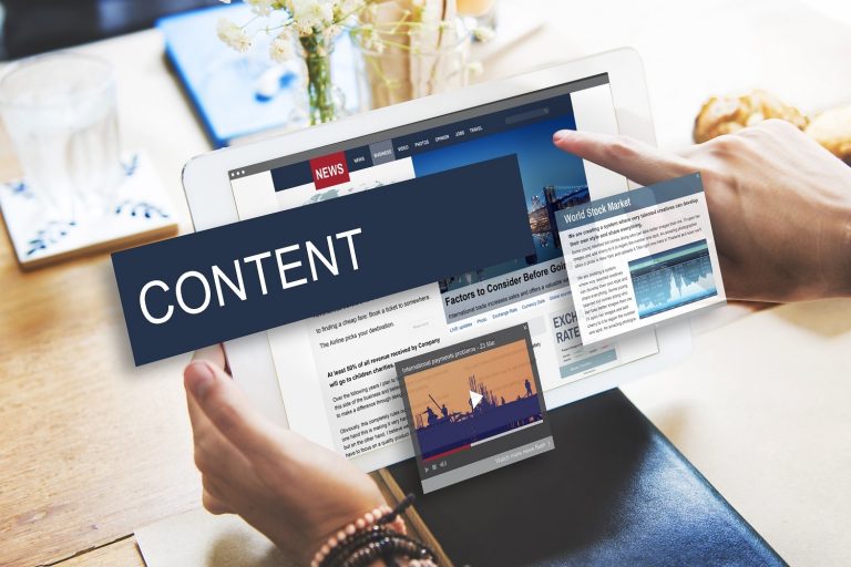 Creating Content on Laptop