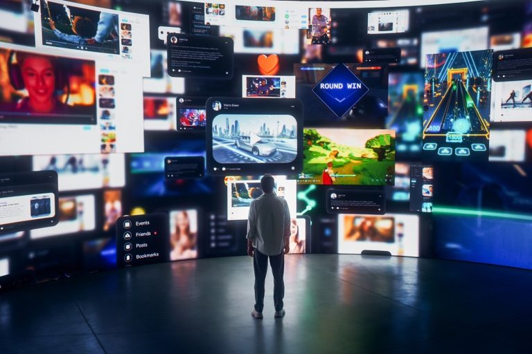 Accountant Looking at Wall of Marketing Ideas