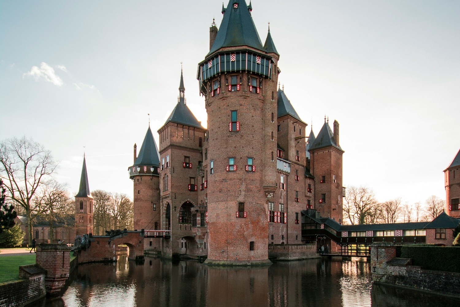 Castle Surrounded By Moat