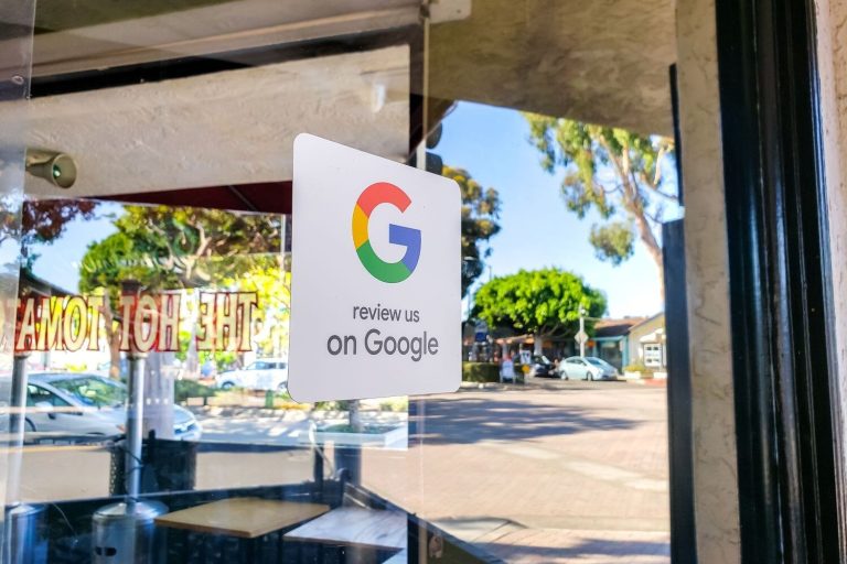 Google Review Badge on Shop Front